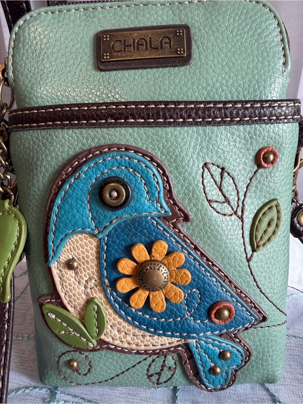 Chala Whimsical Bluebird Convertible Crossbody Bag/Wallet - EUC - Picture 4 of 9